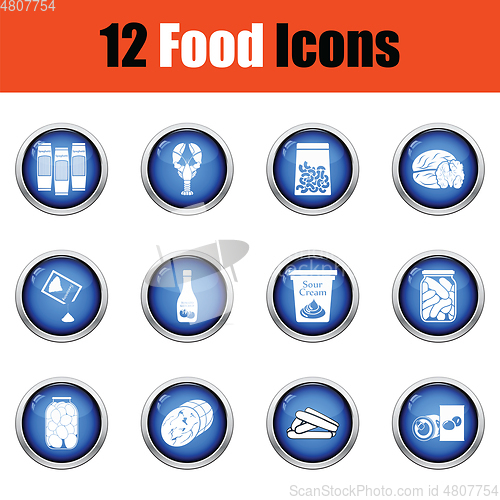 Image of Set of food icons. 