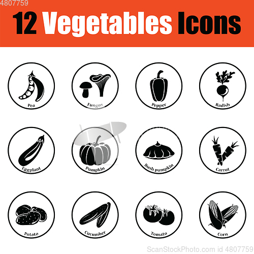 Image of Vegetables icon set