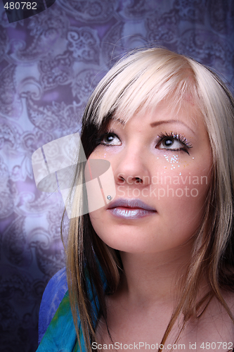 Image of Woman and orchid