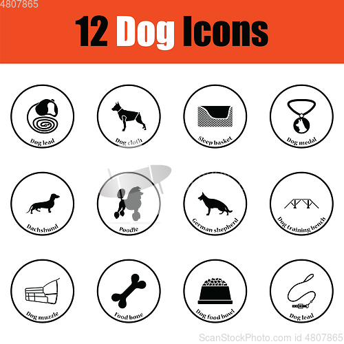 Image of Set of dog breeding icons