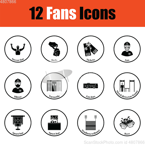 Image of Set of soccer fans icons