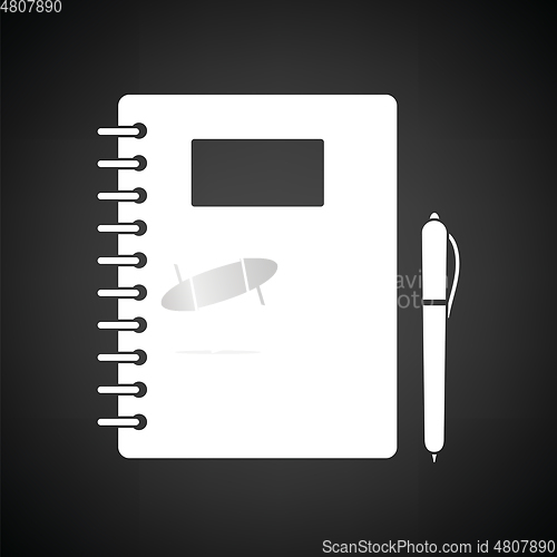 Image of Exercise book with pen icon
