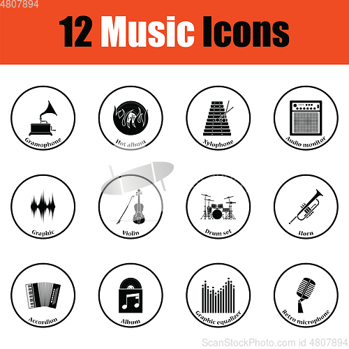 Image of Set of musical icons.