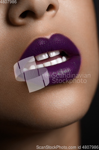 Image of beautiful woman lips closeup