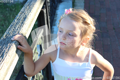 Image of fashionable girl with beautiful coiffure