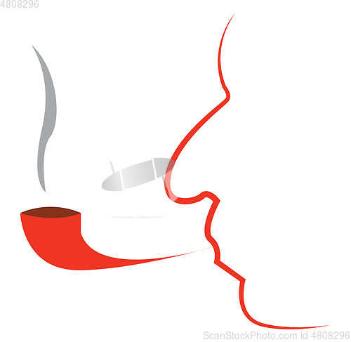 Image of A man smoking pipe vector or color illustration