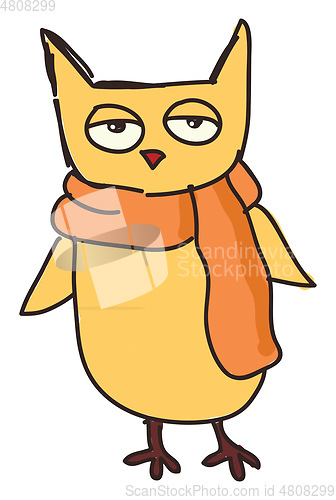 Image of A yellow owl vector or color illustration