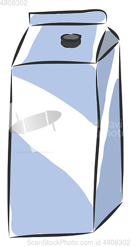 Image of Simple vector illustration of carton box of milk on white backgr