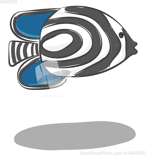 Image of Clipart of the zebra fish with black stripes vector or color ill