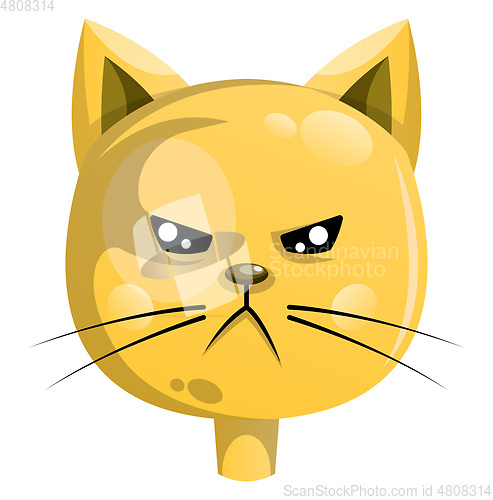 Image of Angry yellow cat vector illustartion on white background