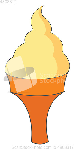 Image of Drawing of a cute little cartoon cone ice cream vector or color 