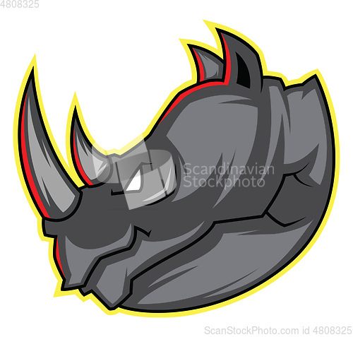 Image of Head of a Rhino illustration vector on white background 