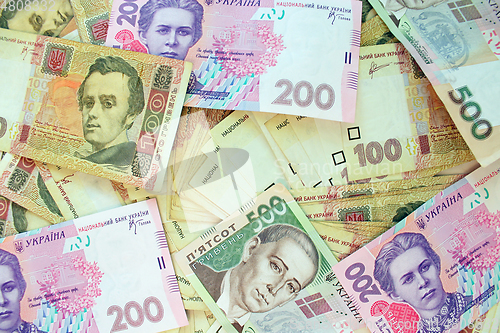 Image of Ukrainian money of different value