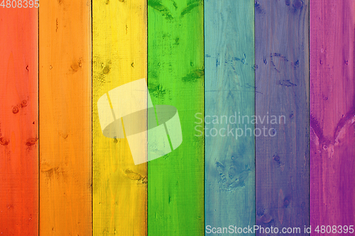 Image of multicolored boards in colores of spectrum