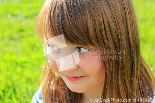 Image of face of the girl with amazement