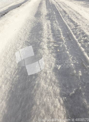 Image of Track in the snow, winter