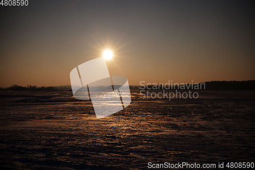 Image of Winter landscape, the sun