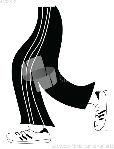 Image of Black and white tracksuit illustration color vector on white bac