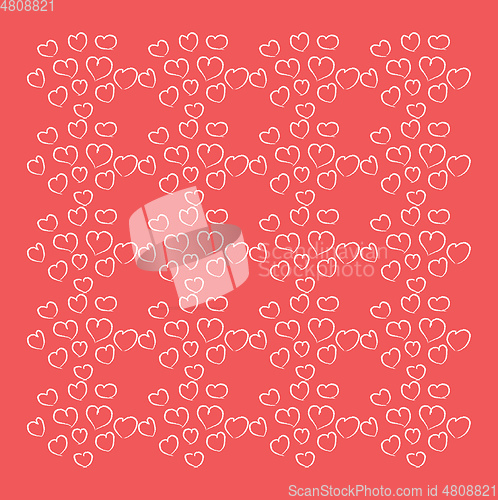 Image of A texture with regular patterns of small white-colored valentine