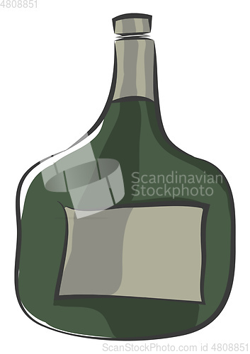 Image of Clipart of a broad green-colored bottle vector or color illustra