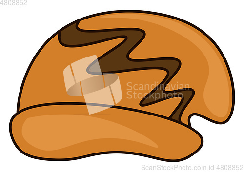 Image of The brown winter hat with curved design vector or color illustra