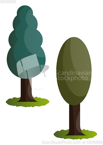 Image of Couple of green trees vector illustration on white background