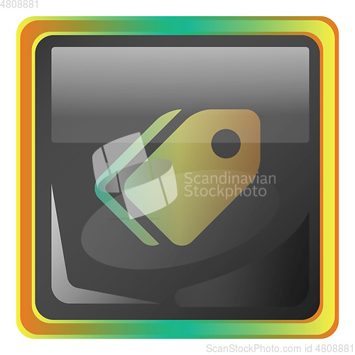 Image of Tag grey vector icon illustration with colorful details on white