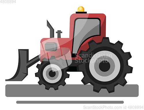 Image of Red front loader vector illustration on white background.