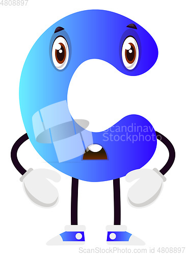 Image of Blue letter C vector illustration on white backgorund