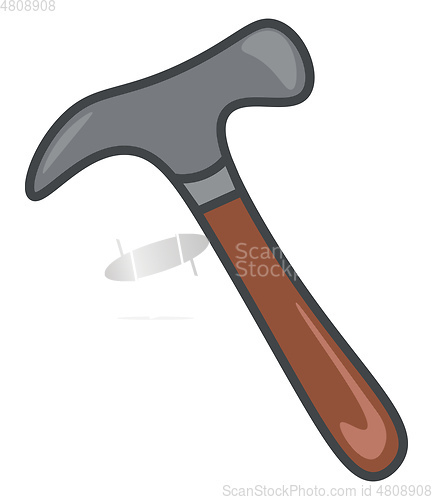 Image of The thin brown hammer with blunt edges vector or color illustrat