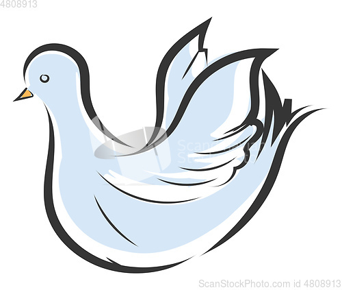 Image of Light blue and white dove with yellow beak vector illustration o