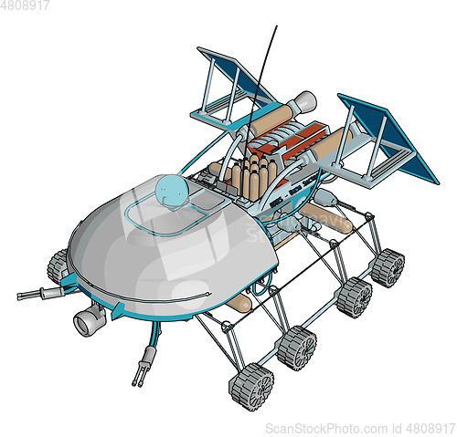 Image of Planet explorer vehicle vector illustration on white background