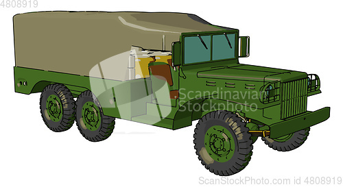 Image of Military vehicle vector or color illustration