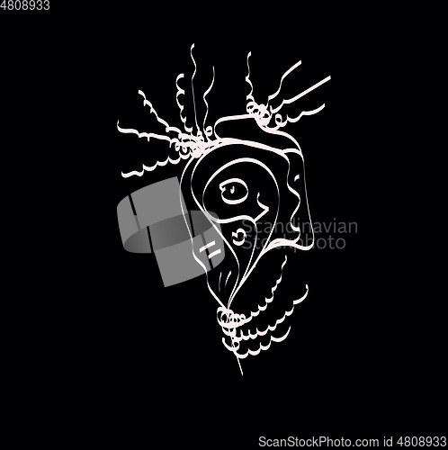 Image of An abstract drawing on a black background vector or color illust