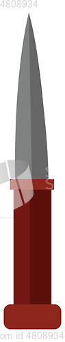 Image of Clipart of a red knife/Weapon/Cutting Tool vector or color illus