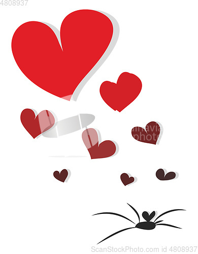 Image of The evolution of red hearts vector or color illustration