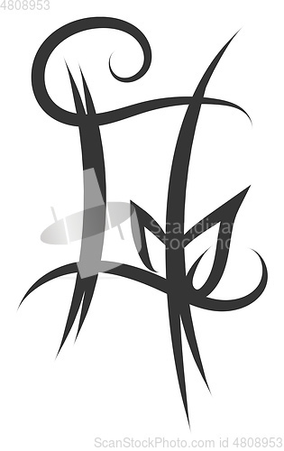 Image of Simple black and white sketch of gemini horoscope sign vector il