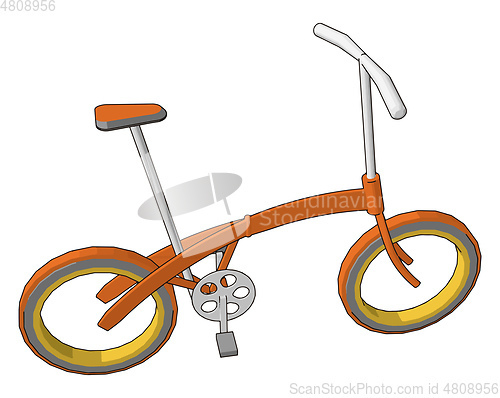 Image of Basic Cycle with simple structure vehicle vector or color illust