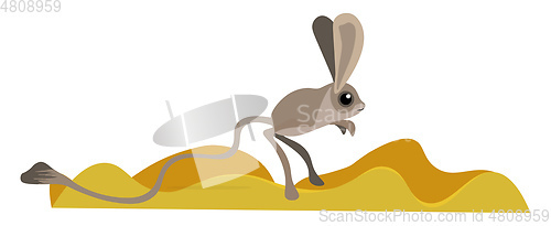 Image of Clipart of a jumping jerboa rodent set on isolated white backgro
