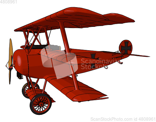 Image of Biplane Airplane with two wings vector or color illustration