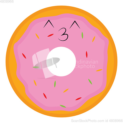 Image of Tasty donut vector or color illustration