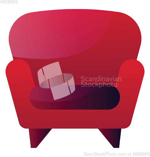 Image of Red sofa simple vector illustration on a white background