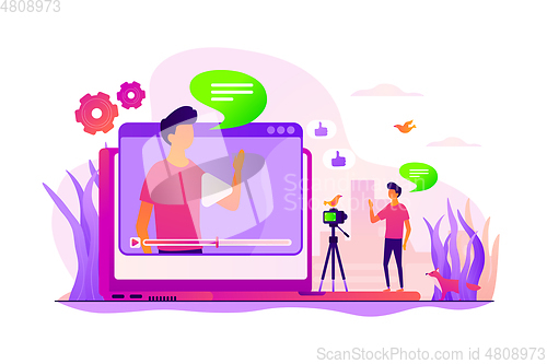 Image of Vlog concept vector illustration