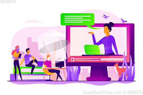 Image of Online teaching concept vector illustration