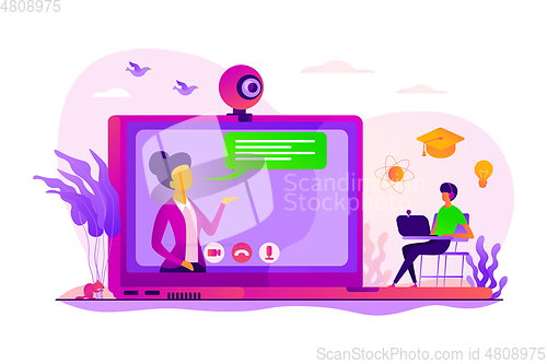 Image of Online tutor concept vector illustration