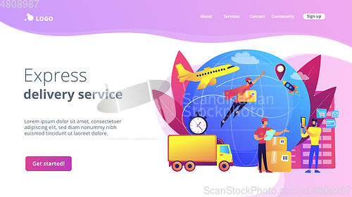 Image of Express delivery service concept landing page.