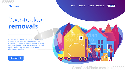 Image of Moving house services concept landing page.