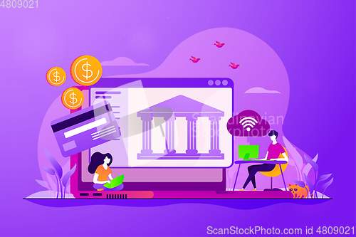 Image of Open banking platform concept vector illustration