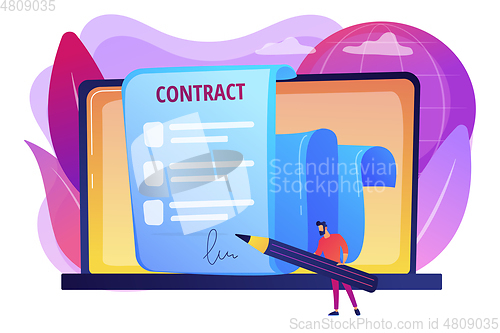 Image of Electronic contract concept vector illustration