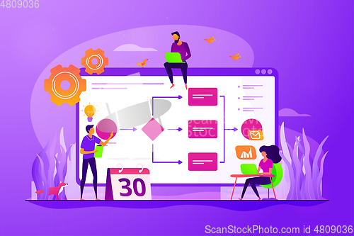 Image of Business process management concept vector illustration